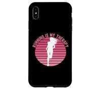 Carcasa para iPhone XS MAX Correr es mi Terapia Girl Runner Jogger Cardio Retro Sunset