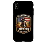 Carcasa para iPhone XS MAX Corro con Jesús en mi corazón American Dirt Bike Rider USA