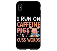 Carcasa para iPhone XS MAX Corro en Cerdos con cafeína y Palabras de Cuss