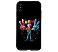 Carcasa para iPhone XS MAX Cowboy Double Peace Retro Pop Western Personaje Gráfico
