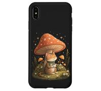 Carcasa para iPhone XS MAX Cozy Cat Drink Café Champiñón Lindo Cottagecore Estética