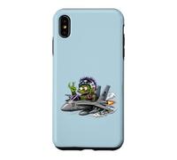 Carcasa para iPhone XS MAX Crazy Monster Fighter Piloto Jet Cartoon Aviación Arte