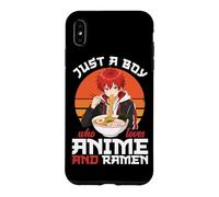 Carcasa para iPhone XS MAX Cuenco de Fideos japoneses Just A Boy Who Loves Anime y Ramen