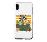 Carcasa para iPhone XS MAX Curious Reading Animals Frog Raccoon Dog Book Lover