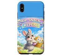 Carcasa para iPhone XS MAX Cute Bunny Hops Snack Repeat Pastel Spring Huevos Decorativos
