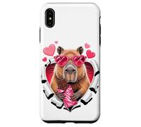 Carcasa para iPhone XS MAX Cute Capybara with Chocolate Valentine Hearts Love