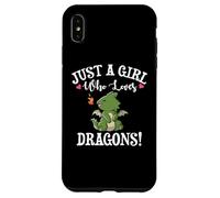 Carcasa para iPhone XS MAX Cute Cartoon Womens Just A Girl Who Loves Kawaii Dragon