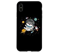 Carcasa para iPhone XS MAX Cute Funny Kawaii Cartoon Kids Astronaut Space Raccoon Lover