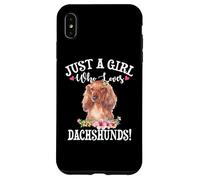 Carcasa para iPhone XS MAX Cute Girl Who Loves Long Haired Dachshund Lover