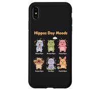 Carcasa para iPhone XS MAX Cute Hippo Day Moods - Divertido diseño de emociones de hipopótamo