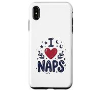 Carcasa para iPhone XS MAX Cute I Heart Naps Design for Moms, Sleepy Girl Funny Mom
