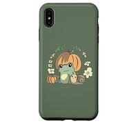 Carcasa para iPhone XS MAX Cute Kawaii Fall Cottagecore Aesthetic Frog with Pumpkin