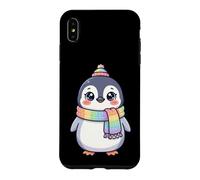 Carcasa para iPhone XS MAX Cute Kawaii Penguin Rainbow Beanie Scarf Winter