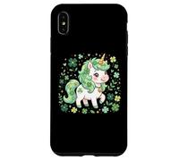Carcasa para iPhone XS MAX Cute Unicorn Shamrock St Patricks Day Girls Kids Lepricorn