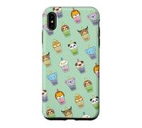 Carcasa para iPhone XS MAX Cute Womens Kids Girls Kawaii Bubble Boba Tea Animals