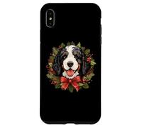 Carcasa para iPhone XS MAX Cute Wreath Christmas Bernedoodle Dog Lover