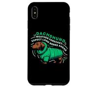 Carcasa para iPhone XS MAX Dachshund Pronóstico del Tiempo Divertido Long Brrrs por Delante Perro Salchicha