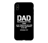 Carcasa para iPhone XS MAX Dad Blessed is The Man Christian Jeremiah 17:7 Cita bíblica