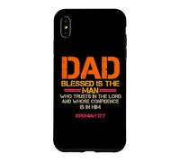 Carcasa para iPhone XS MAX Dad Blessed is The Man Christian Jeremiah 17:7 Cita bíblica