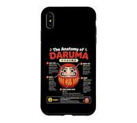 Carcasa para iPhone XS MAX Daruma Doll anatomía Japonesa Buena Suerte ilustración artística