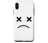 Carcasa para iPhone XS MAX Dead Tired Face - Funny Cartoon White/Blue