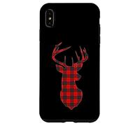Carcasa para iPhone XS MAX Deer Plaid Red Reindeer Buck Christmas Xmas