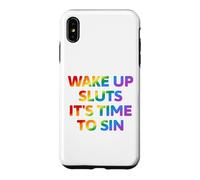 Carcasa para iPhone XS MAX Despierta es Hora de pecar Texto Divertido del Arco Iris