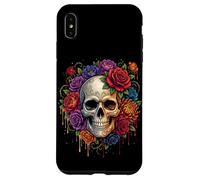 Carcasa para iPhone XS MAX Dia De Los Muertos Calavera Calavera Floral Rosa Calavera Esqueleto