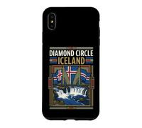 Carcasa para iPhone XS MAX Diamond Circle Islandia Cascadas Ruta Escénica Vintage
