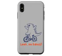 Carcasa para iPhone XS MAX Dino Riding Bike Arms out Divertido Equilibrio Ciclista
