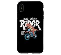 Carcasa para iPhone XS MAX Dinosaur T Rex Riding a Bike Motocross Dino Rider