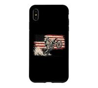 Carcasa para iPhone XS MAX Dirt Bike American Flag Motocross Biker Vintage USA Cool
