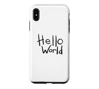 Carcasa para iPhone XS MAX Diseño artístico con Pincel en Negrita de Hello World con el Primer código