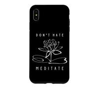 Carcasa para iPhone XS MAX Diseño Divertido para Instructor de Yoga con Texto en inglés Don't Hate, Meditate