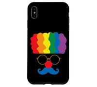 Carcasa para iPhone XS MAX Disfraz de Payaso de Pelo arcoíris Divertido Bigote Disfraz de Circo