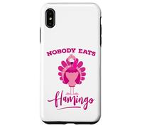 Carcasa para iPhone XS MAX Divertida Camisa de Acción de Gracias Nobody Eats Flamingo Turkey Face