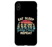 Carcasa para iPhone XS MAX Divertida Camiseta Eat Sleep Play Chess Repeat para un Jugador de ajedrez