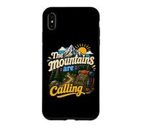 Carcasa para iPhone XS MAX Divertida Mochila de Senderismo The Mountains Are Calling Pines Trees