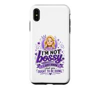 Carcasa para iPhone XS MAX Divertido Bossy Rubia De Dibujos Animados Mujer Púrpura Reina