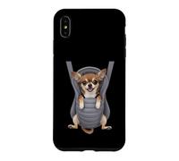 Carcasa para iPhone XS MAX Divertido Cachorro Chihuahua en un portabebés. Amante de los Perros