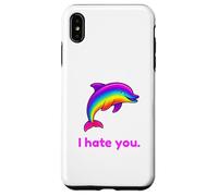 Carcasa para iPhone XS MAX Divertido delfín arcoíris I Hate You