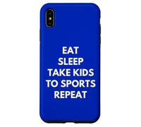 Carcasa para iPhone XS MAX Divertido Eat Sleep Kids Sports Repeat Mom Dad Sport Fan