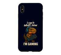 Carcasa para iPhone XS MAX Divertido Jugador T-Rex, no Puedo ser Adulto Ahora, Estoy Jugando a un Lindo Dinosaurio