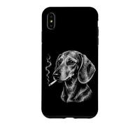 Carcasa para iPhone XS MAX Divertido Perro Salchicha fumando Salchichas