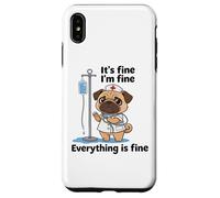 Carcasa para iPhone XS MAX Divertido Pug Enfermera Humor Estresado RN Cita Amante de los Perros