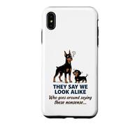 Carcasa para iPhone XS MAX Doberman y Dachshund They Say We Look Alike Funny Dog Art