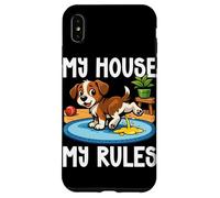 Carcasa para iPhone XS MAX Dog My House My Rules Amante de los Perros Divertido Dueño de Perro Chistes de Mascotas