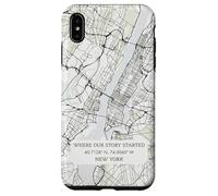 Carcasa para iPhone XS MAX Donde comenzó Nuestra Historia - Mapa de la Ciudad de Nueva York