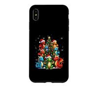 Carcasa para iPhone XS MAX Dragón Árbol de Navidad Escuadrón Santa Sombrero Fantasía Mítica Navidad
