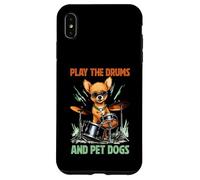 Carcasa para iPhone XS MAX Drummer Dog Play The Drums Perro Mascota Percusión Tambores Percusión